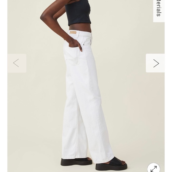 NWT Cotton On Long Wide Leg Jeans - White - Picture 4 of 4
